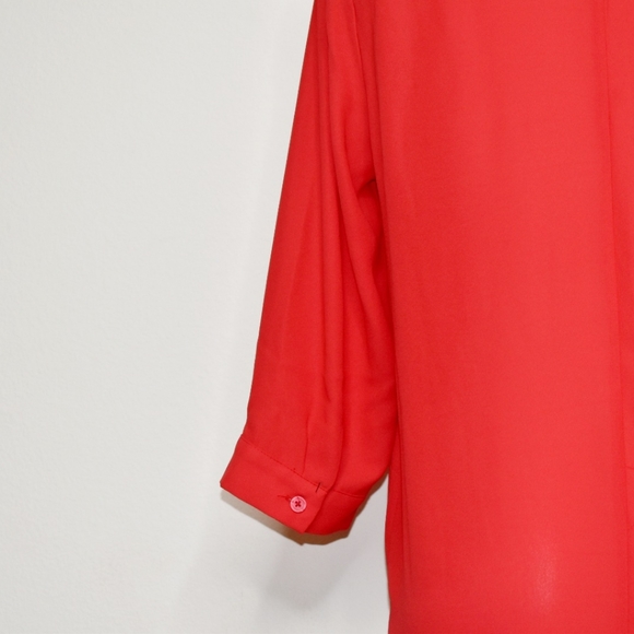 Dana Buchman Women V-Neck  Red Blouse Size M - Picture 6 of 9